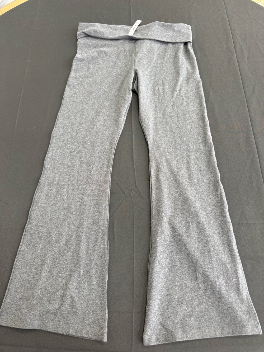 PINK Victoria's Secret Gray ALL-DAY COTTON™ FOLDOVER FLARE LEGGINGS
